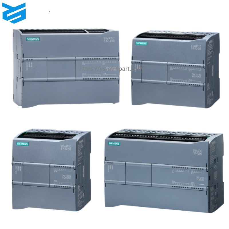 Siemens S7-1200 Programmable Logic Controller (PLC) Central Processing Unit (CPU) Modules 1211C, 1212C, 1214C, 1215C, 1217C (DCDCDC or ACDCRelay types), electronic components and accessories.